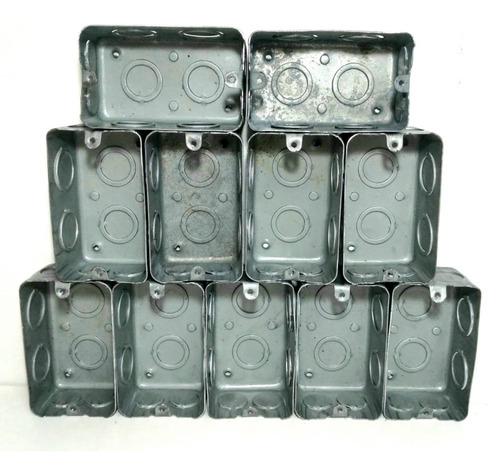 Caja Luz Para Embutir Rectangular De Chapa Pack X10 Unidades