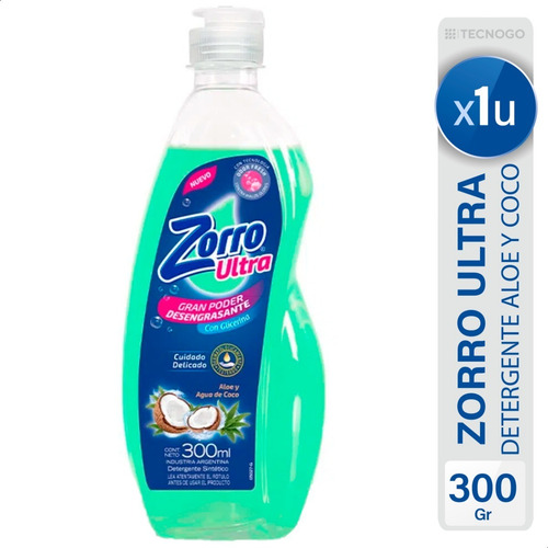 Imagen 1 de 6 de Detergente Lavavajillas Zorro Ultra Oleo/coco - Mejor Precio