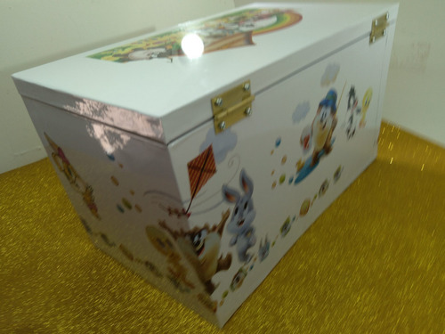 Imagen 3 de 10 de Cofre Para Bebes Personalizados. Ideal Ajuar Regalos Looney