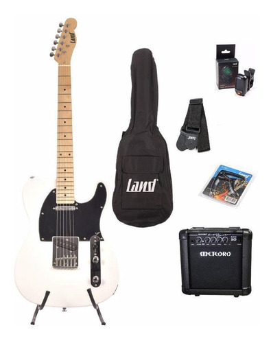 Kit Guitarra Land Telecaster L-t1 Wh/e + Cubo + Acessórios