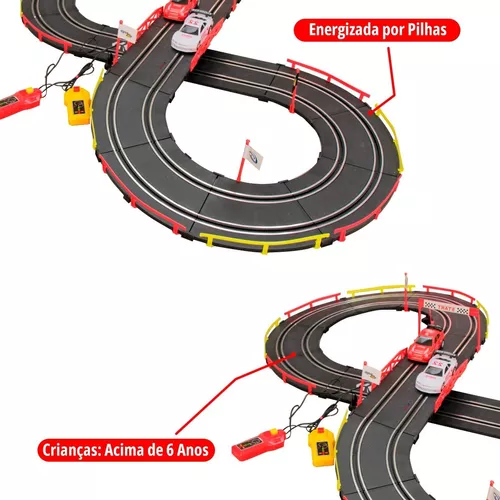 Pista Infantil Com 2 Carrinhos Autorama 88 Peças BW146