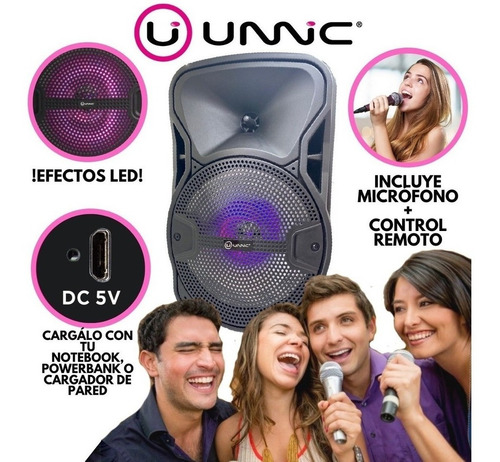 Imagen 9 de 10 de Parlante Portatil Bluetooth Karaoke Recargable Fm+ Microfono