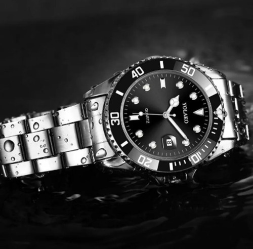 Relógio Yolako Original Aço Estilo Rolex A Prova D Agua