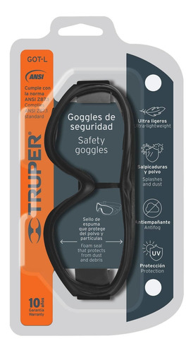 Goggles Seguridad Ligeros Proteccion Polvo Antiempaño 19952