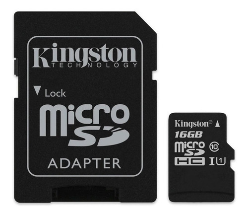 Tarjeta De Memoria Kingston Sdcs/16gb Canvas Select Con Adaptador Sd 16gb