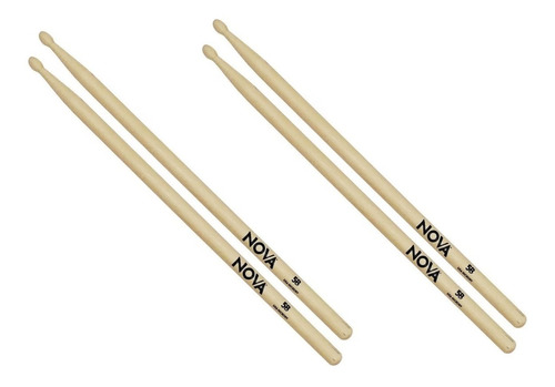 Baqueta Para Bateria Vic Firth Hickory Nova 5b Kit C/ 2 Par