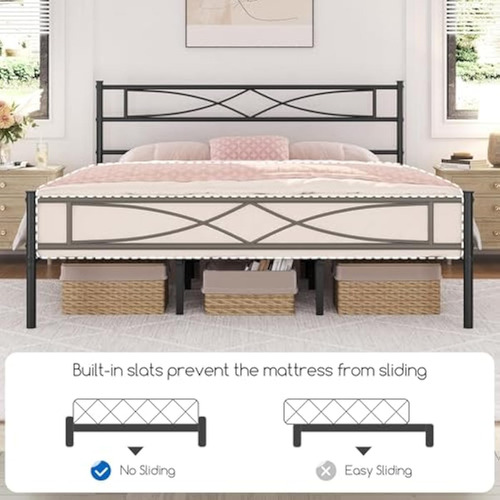 Bed Frame King Size Negra Yaheetech
