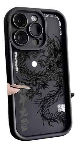 Funda De Silicona Con Diseño De Dragón Chino Para iPhone 15,