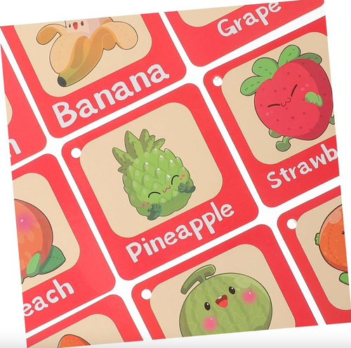 Juego Cartas De Frutas En Ingles Para Niños Educativo