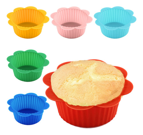 Juego De 12 Tazas De Silicona Para Hornear Cupcakes, Reutili