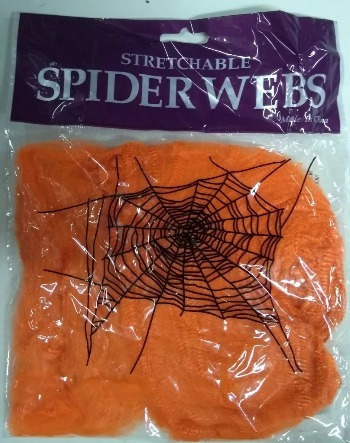 Halloween Tela De Araña Naranja C/ Araña