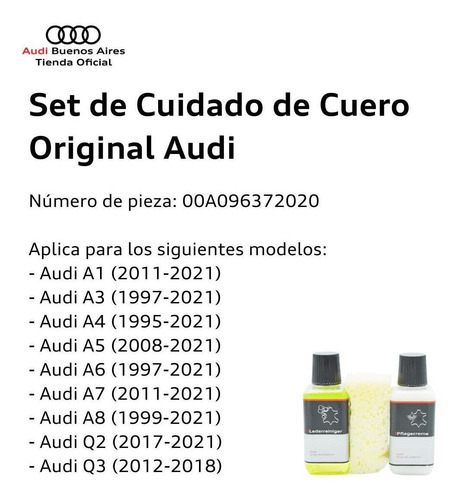 Set De Limpieza De Cuero Audi A4 2011 Al 2016