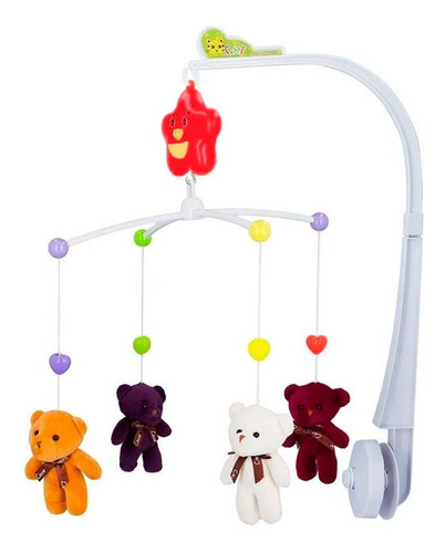 Movil Musical Cunero Bebes Giratorio A Cuerda Peluche Cuna 