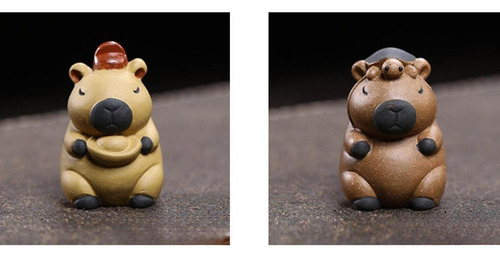 Capybara Mini Estatua Escultura Animal Té Marrón Oscuro