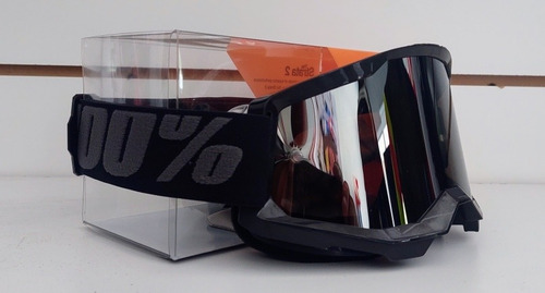 Imagen 1 de 5 de Antiparras 100% Strata 2 Google Black Mirror Silver Lens