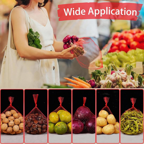 100 Bolsas Reutilizables De Malla Para Productos Y Verduras,