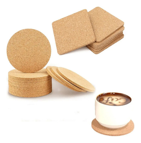 Posavasos De Madera, Cuadrado, Redondo, Para 10 Tazas De Té