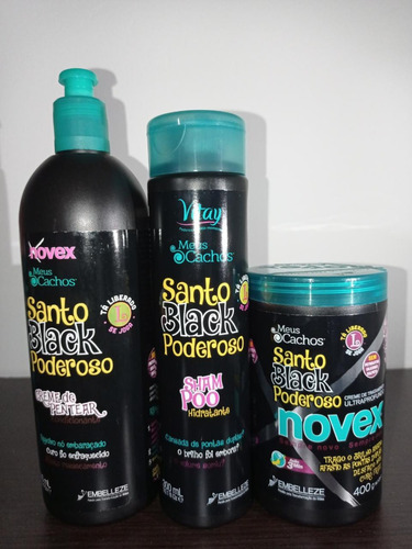 Novex Santo Black Combo 3 Productos