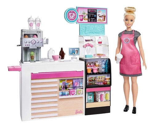 Boneca Barbie Cafeteria De Luxo Funcional + 20 Acessórios