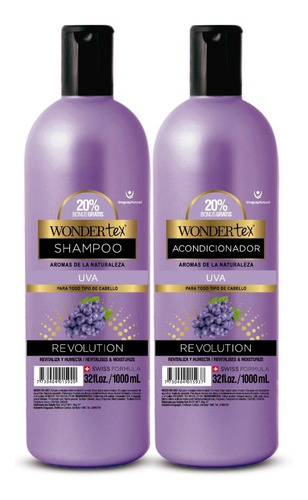 Shampoo Y Acondicionador Wonder Tex Revolution Uva