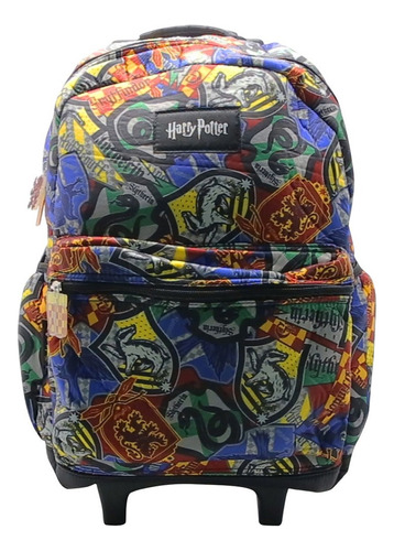 Mochila C/carrito 18 Harry Potter Escolar Grande Color Multicolor