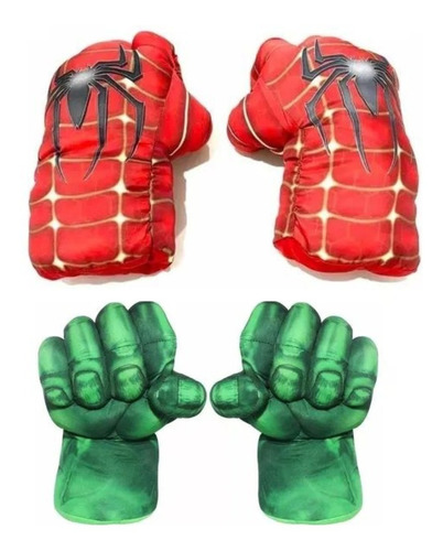 Par De Luva Espuma Hulk Homem Aranha Vingadores Super Heróis