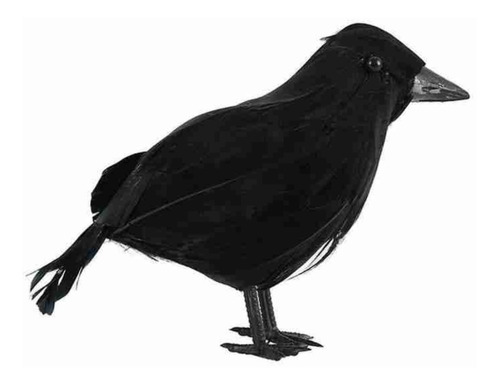 Cuervo Negro Gótico Decoración Adorno Realista Artificial