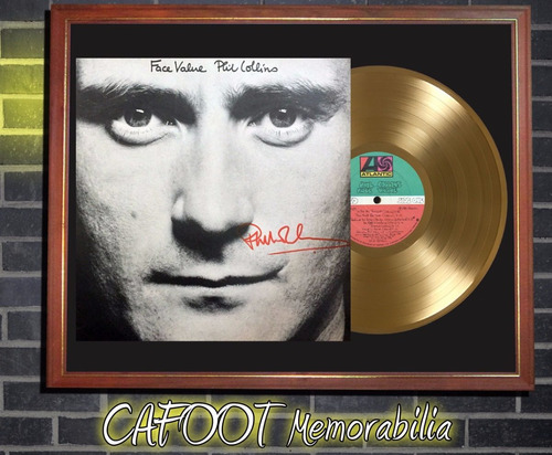 Phil Collins Face Value Tapa Lp Firmada Disco Oro Enmarcados