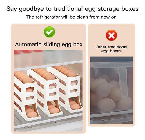 Soporte De Huevos Con Ruedas De 4 Niveles Y 28 Huevos