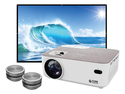 Cine En Casa Proyector Pantalla 120 Pulgadas Altavoces Bluet Color