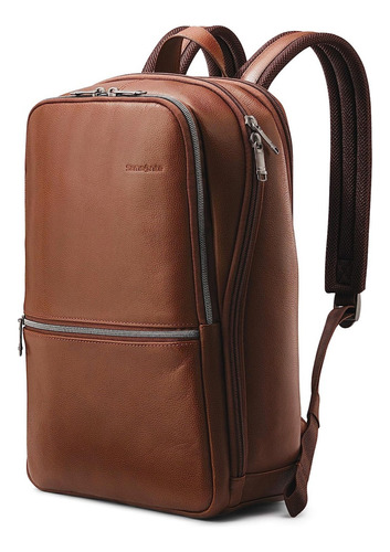 Mochila Samsonite Clásica De Cuero/coñac/notebook 13 Inch Color Marrón Diseño De La Tela Liso