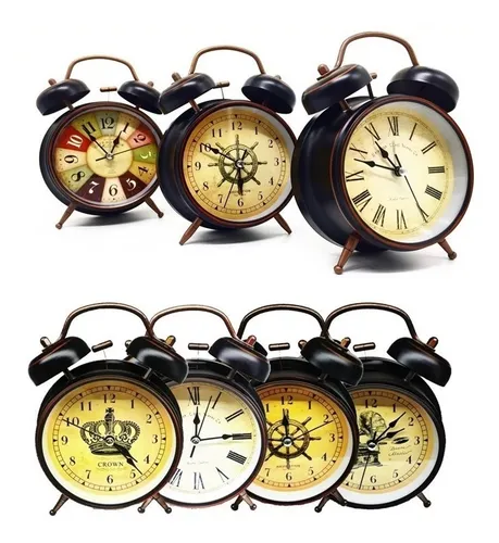 Reloj Despertador Retro Vintage Alarma Campana Luz Led