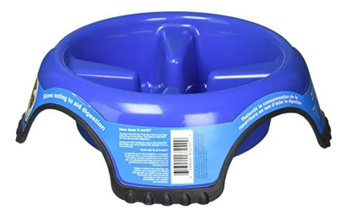 Cuenco Para Mascotas Pet Skidstop Alimentacion Lenta Azul Bl