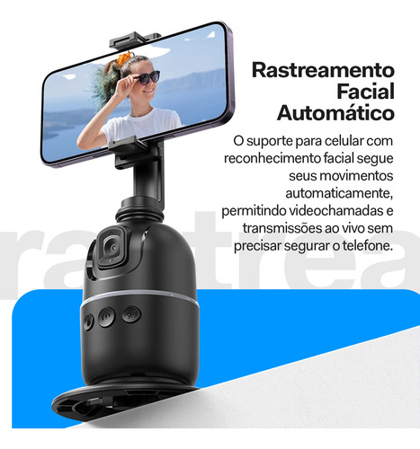 Gimbal Suporte Celular 360o Reconhecimento Facial Gestos Tiktok Peining