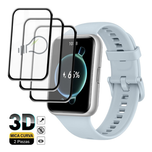 3 Micas Protectoras 3d Para Huawei Watch Fit 2 / Bisel Curvo