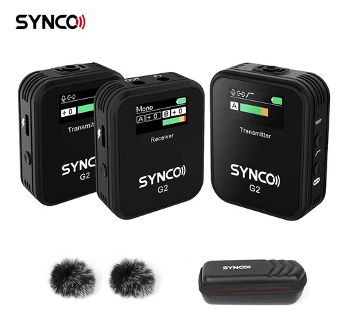 Micrófonos Synco G2 A2 Solapa Omnidireccional Color Negro Negro