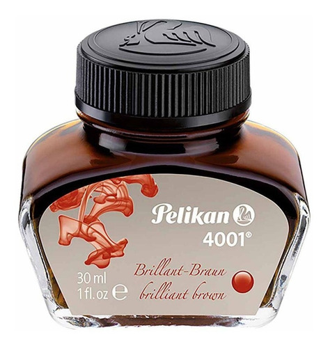 Tinta Caneta Tinteiro Pelikan 4001 30ml Brilliant Brown