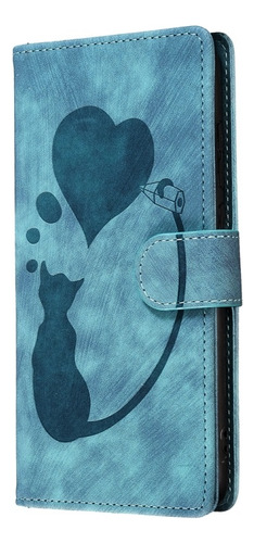 Funda Para Samsung Con Estampado De Gatito Y Tarjetero