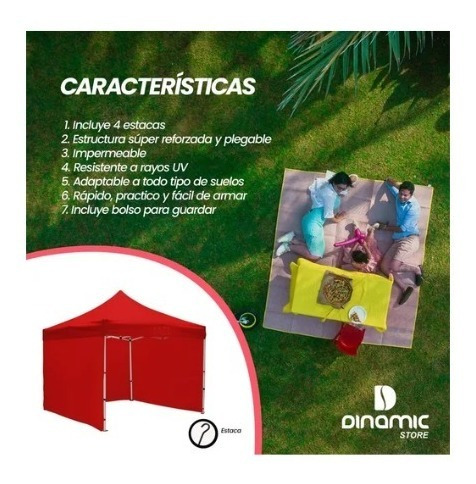 Imagen 7 de 7 de Gazebo Plegable 3x3 Blanco 4 Paredes Premium Carpa Easy