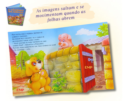 Livro Infantil História Bichos Divertidos Pop-up Em 3d - O Cãozinho Enlameado