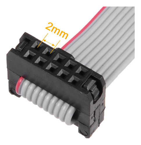 5 Cables Planos, 10 Pines, Paso, 2 Mm, Conector Hembra Idc