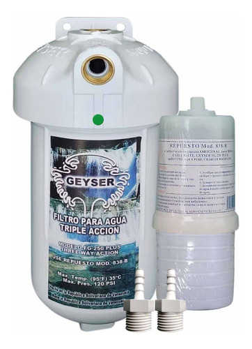 Filtro De Agua Enjoy 7rm Con 2 Conectores Ozono Bebedero