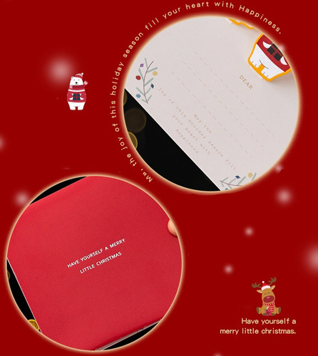 Imagem 9 de 10 de 6pcs Cartão De Natal 3d Pop Up Cartões Envelopes+adesivos