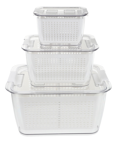 Caja Hermética Fridge Produce Saver, Escurridor De Verduras