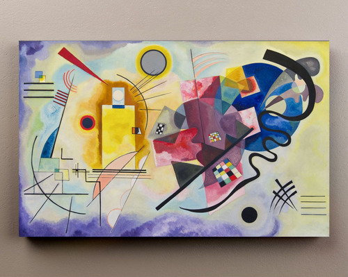 Cuadros Modernos Kandinsky 27x42 Amarillo Rojo Y Azul 