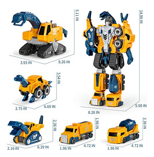 Juego De Vehiculos De Construccion De Robots Para Niños