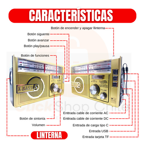 Radio Linterna Panel Solar Am Fm Mp3 Portatil Carga Solar