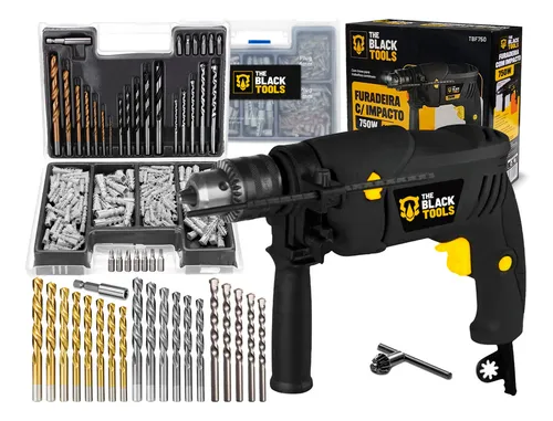 Furadeira De Impacto 13mm 750w Profissional Com Kit Brocas Buchas...