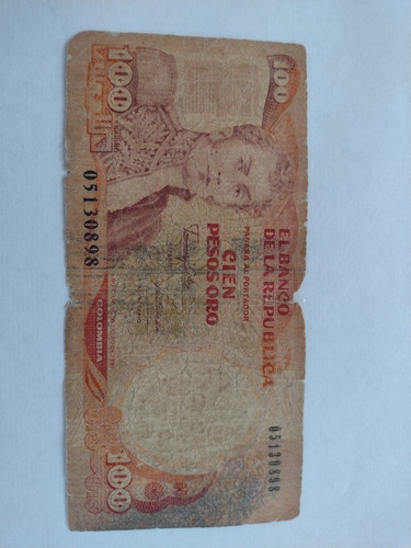 Billete De 100 Pesos Colombianos De Colección 