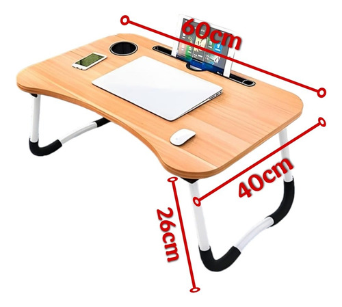 Mesa Desayunadora Plegable Cama Sillón Notebook Home Office Madera Claro